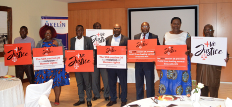 Representatives from civil society organisations during the launch of the Positive Justice campaign on 10th December 2018.